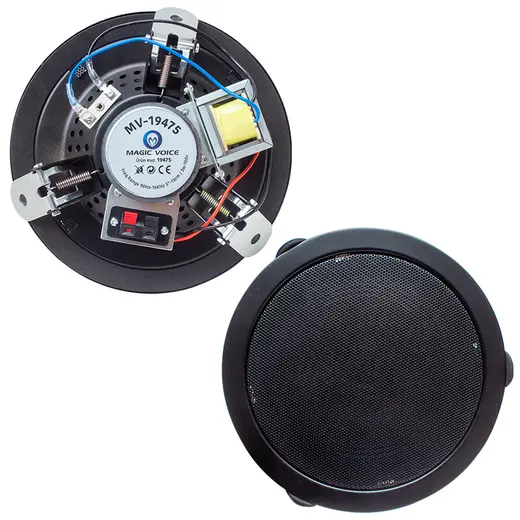 MAGICVOICE MV-19475 13 CM 3/6W SİYAH TRAFOLU METAL KASA ALÇIPAN HOPARLÖR alternatif görünüm