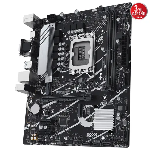 Asus PRIME B760M-K Intel 1700p DDR5 8000 HDMI VGA Çift M2 USB3.2 AURA RGB mATX görseli 3