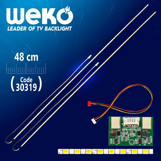 22* UNİVERSAL MONİTÖR E-LED 69 LEDLİ (2835) 480MM 12V ÇİFT LED+SÜRÜCÜ+KABLO TAKIM (WK-142) (35654)