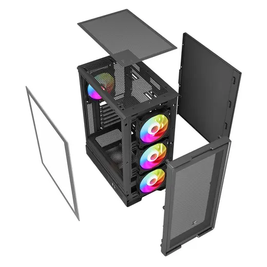 POWERBOOST 600W 80+ A601B 4-Rainbow Fanlı Gaming Mid-Tower PC Kasası görseli 3