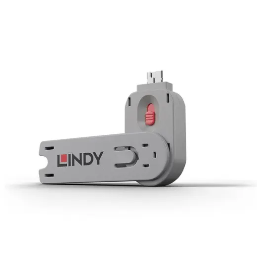 LINDY LIN-40620 USB Tip A Port Bloke Kilit Açma Anahtarı, Pembe Renk USB Type A Port Blocker Key, Pink
