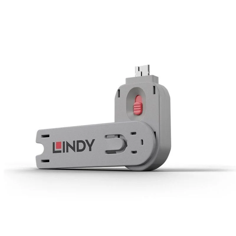 LINDY LIN-40620 USB Tip A Port Bloke Kilit Açma Anahtarı, Pembe Renk USB Type A Port Blocker Key, Pink