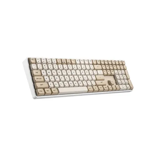 AIGO A108 Milky & Brown İngilizce Q Mekanik Klavye Yellow Switch
