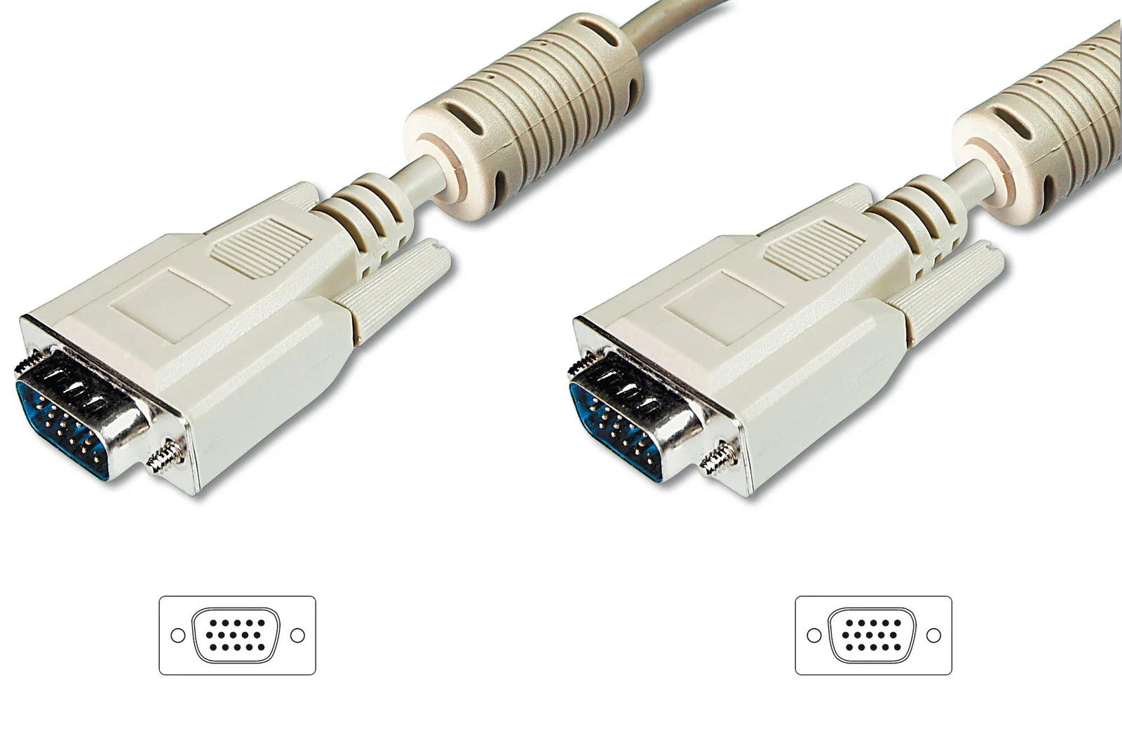 DIGITUS AK-310103-018-E VGA Monitör Kablosu, DSUB 15 erkek DSUB 15 erkek, 1.80 metre, CU, 3Coax/7C, AWG28