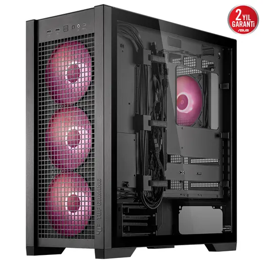Asus TUF GAMING GT302 Siyah Temperli Cam EATX Mid Tower Fanlı ARGB Kasa görseli 6