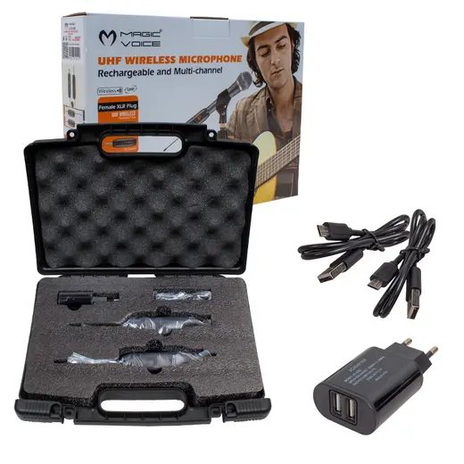 MAGICVOICE MV-19587 UHF GİTAR TİP KABLOLU MİKROFONU KABLOSUZ ÇEVİRİCİ (MİKROFON XLRLİ) görseli 3