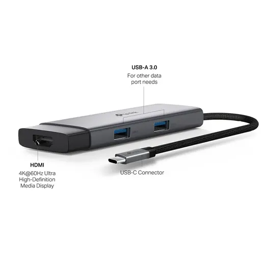 TP-LINK UH5020C USB-C 5 Port 5Gbps 4K 60Hz HDMI 100W PD Hub Çoklayıcı görseli 7