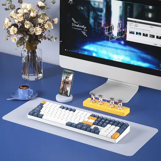 AIGO A108 Starry Blue İngilizce Q Mekanik Klavye Yellow Switch görseli 5