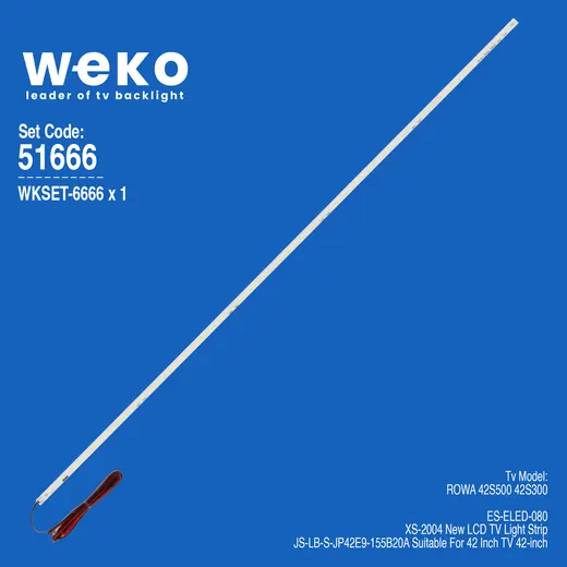 WKSET-6666 JS-LB-S-JP42E9-155B20A 75 LEDLİ 54 CM 3V 1 ADET LED BAR (54LED)