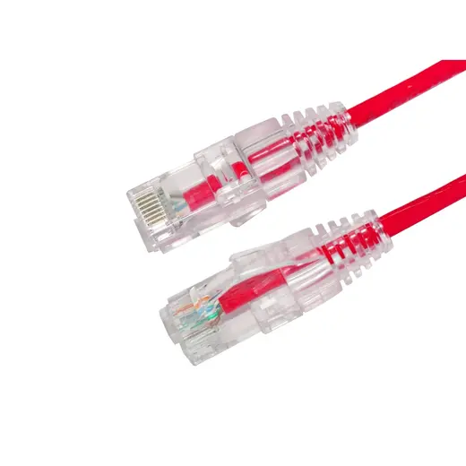 AGER 0.15metre CAT6 Utp Slim AWG28 AC-602-0015/R Kırmızı LSZH Patch Kablo (10'lu Paket) görseli 1