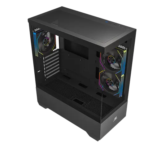 POWERBOOST 750W 80+ BRONZE PB-J9031B 3-ARGB Fanlı Gaming Mid-Tower PC Kasası görseli 1