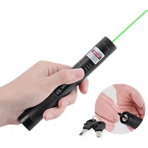 POWERMASTER OM-1201 18650 PİLLİ ŞARJLI ANAHTAR EMNİYETLİ YEŞİL LAZER POINTER (50 KM) görseli 3