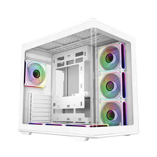 COOLERMASTER ELITE 600 Curve TG E600-WGNN-S02 7-ARGB Fanlı Gaming Mıd-Tower PC Kasası Beyaz görseli 5
