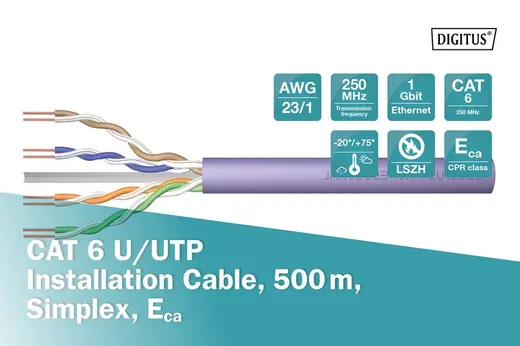 Digitus Cat6 Gri UTP Makara Kablo Saf Bakır (500m) alternatif görünüm