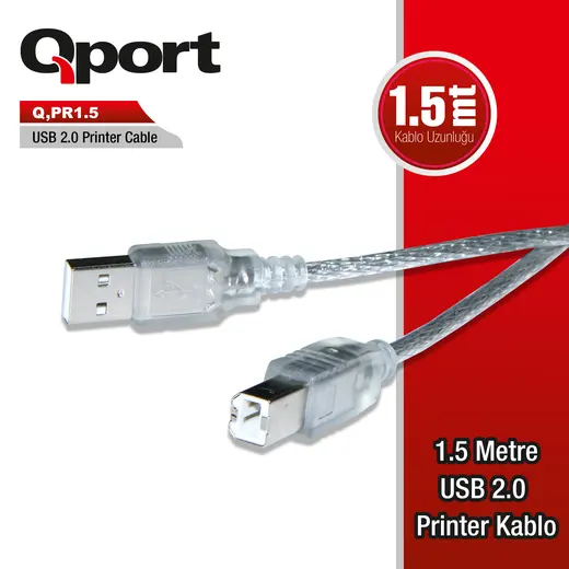 QPORT Q-PR1.5 USB2.0 1.5M YAZICIKABLOSU