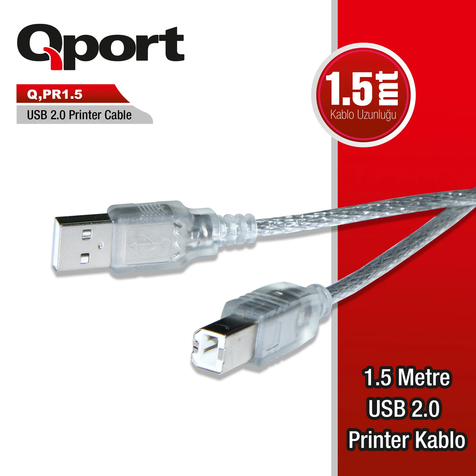 QPORT Q-PR1.5 USB2.0 1.5M YAZICIKABLOSU