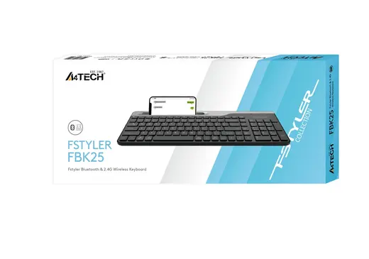 A4 TECH FBK25 KABLOSUZ Q MULTIMEDIA KLAVYE SIYAH görseli 3