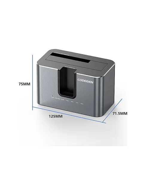 CODEGEN CDG-DOC-505 2.5"/3.5" SATA HDD/SSD + M.2 NVMe Type-C Offline Kopyalama Harddisk Dock Stand görseli 3