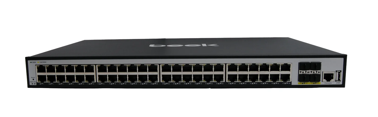BEEK BN-GS-2484P4X L3 Yönetilebilir PoE+ Switch 48 x 10/100/1000Mbps IEEE802.3af/at PoE+ port (Port başına 30.8 watt)