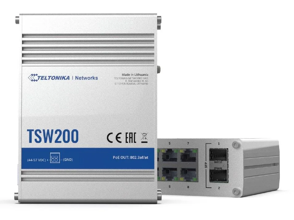 TELTONIKA TE-TSW200 Endüstriyel Yönetilemeyen PoE+ Gigabit Switch (Industrial Unmanaged PoE+ Gigabit Switch) 8
