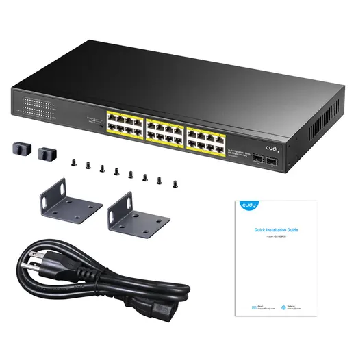 CUDY 24port PoE 300w 2-Uplink Gigabit Yönetilemez Switch GS1028PS2 görseli 1