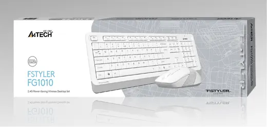 A4 Tech Fg1010 2.4G Beyaz Q Fn-Mm Klv+Optik Mouse Set görseli 1
