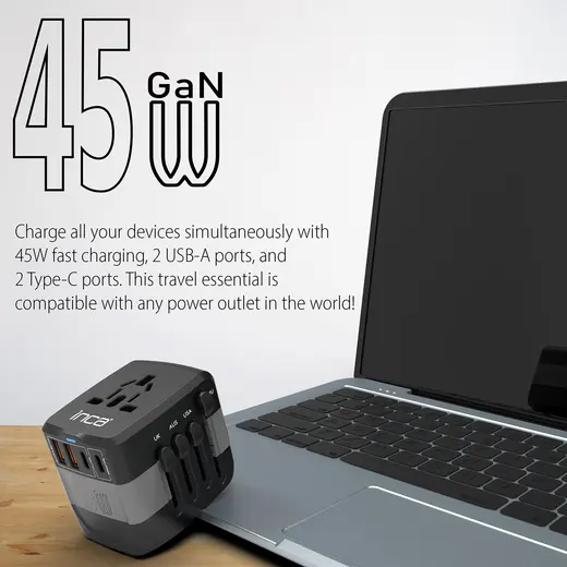 INCA IPW-45SA UNIVERSAL Seyehat Adaptörü görseli 2