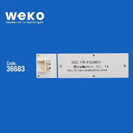WKSET-5765 36683X3 SSC_Y19_TRIDENT_43LM63_REV00_181029 SSC_Y19_43LM63 3 ADET LED BAR alternatif görünüm