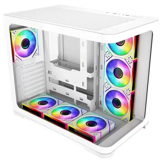 GAMEBOOSTER GB-G2852W Gaming Mid-Tower PC Kasası Beyaz 7-Fanlı görseli 4