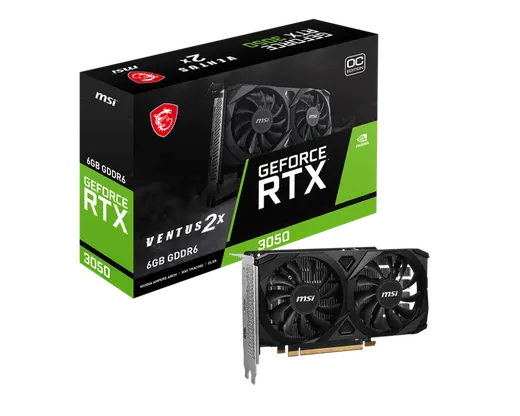 MSI RTX3050 6GB GDDR6 96BIT DP/2xHDMI (GEFORCE RTX 3050 VENTUS 2X E 6G OC)