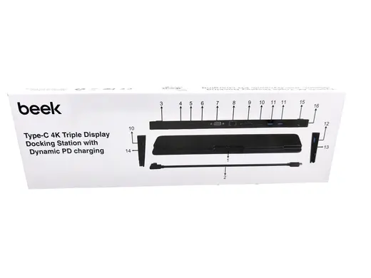 BEEK BA-DCK-UC11 11 in 1 USB Tip C Docking Station, 1 x USB-C PD 100W, 1 x RJ45 Gigabit Ethernet, 3 x USB 3.0 5G veri görseli 7