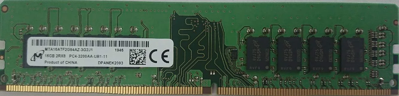 MICRON 16GB DDR4 3200MHz CL22 PC RAM VALUE MTA16ATF2G64AZ-3G2J1