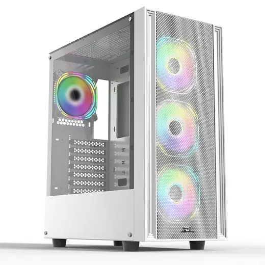 POWERBOOST X-12W 4-ARGB Fanlı Gaming Mid-Tower PC Kasası Beyaz görseli 1