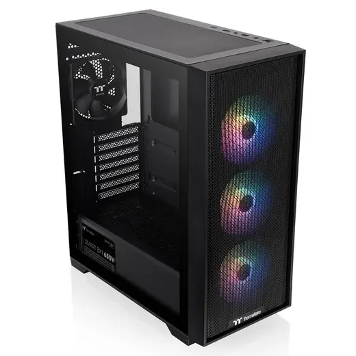 THERMALTAKE 650W 80+ BRONZE V290 TG CA-3Z7-65M1WE-00 3-ARGB FANLI Gaming Mid-Tower PC Kasası görseli 5