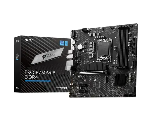 MSI PRO B760M-P DDR4 HDMI DP PCIe 16X v4.0 1700p mATX görseli 6