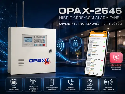 OPAX-2646 BGR-09 Kablosuz Sirenli Akülü GPRS/GSM Ev ve İşyeri Alarm Seti görseli 5
