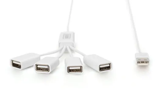 DIGITUS DA-70216 4 Port USB 2.0 Hub, kablo formunda çok kollu, plastik görseli 6