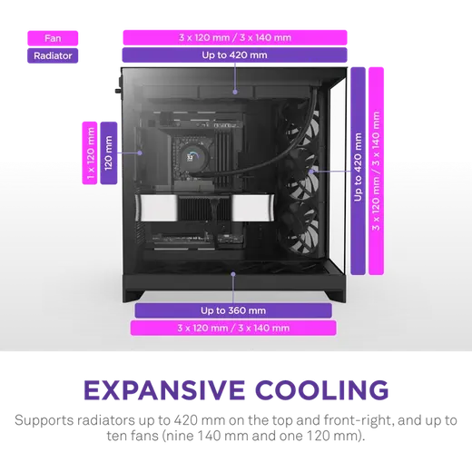 NZXT H9 FLOW CM-H92FB-01 Gaming Mid Tower PC Kasası görseli 5