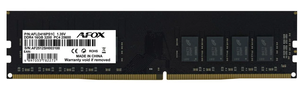 AFOX 16GB DDR4 3200MHZ CL16 PC RAM / VALUE AFLD416PS1C