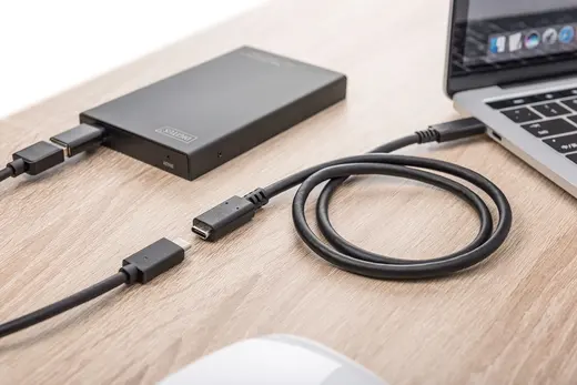 DIGITUS AK-300210-020-S USB Tip C™ Uzatma Kablosu, Tip C Erkek Tip C Dişi, 2 metre, 3A, 480MB, 2.0 Versiyon, CE görseli 4