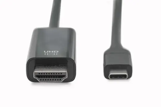 DIGITUS AK-300330-020-S USB Type-C Gen2 adapter / converter cable, Type-C to HDMI A M/M, 2m, 4K/60Hz, 18GB, bl, gold alternatif görünüm