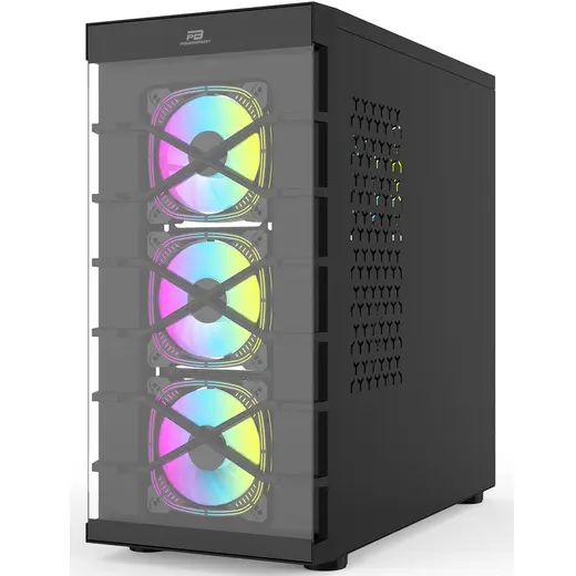 POWERBOOST PB-GR222BB 7-RGB Fanlı Gaming Mid-Tower PC Kasası görseli 2