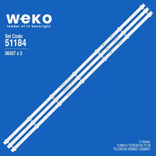WKSET-6184 36507X3 SJ.YM.D3850701-3030CS-M 3 ADET LED BAR