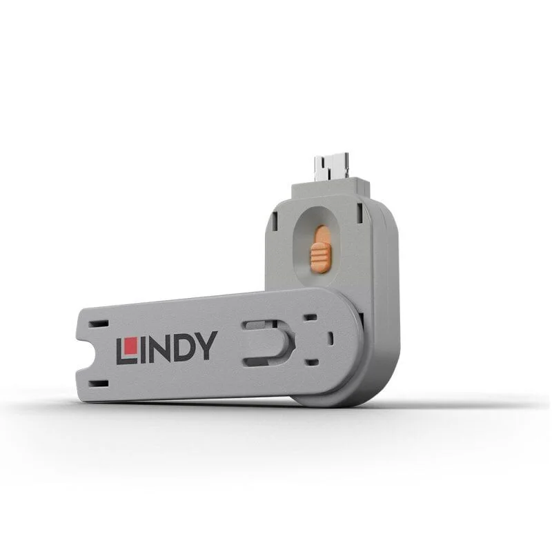 LINDY LIN-40623 USB Type A Port Blocker Key, Orange