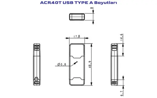 ACS ACR40T-A5 Temaslı Eimza Akıllı Kart Okuyucu USB Type-C görseli 3