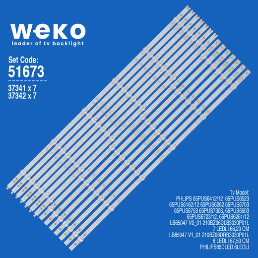 WKSET-6673 37341X7 37342X7 LB65047 V1_03/LB65047 V0_03 14 ADET LED BAR