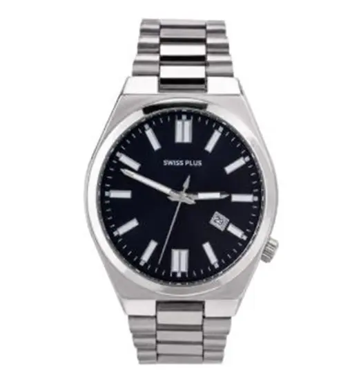 Swiss Plus Man Watch Basic Seri Model-1 ST3533AGS Black-Silver(Kol Saati)