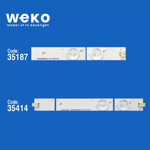 WKSET-5140 35187X6 35414X6 EVERLIGHT LBM460P0601 12 ADET LED BAR alternatif görünüm
