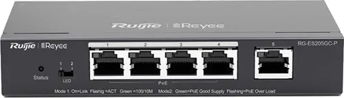 RUIJIE REYEE RG-ES205GC-P 5 PORT 10/100/1000 4xPOE 54W YONETILEBILIR SWITCH