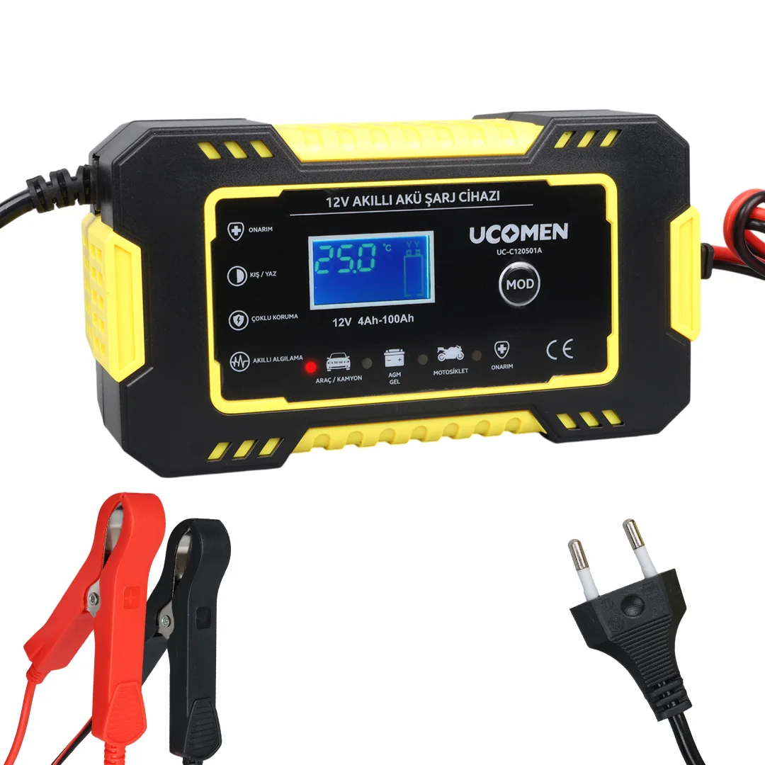 UCOMEN UC-C120501A 12V MAX 6A SARI LED GÖSTERGELİ AKÜ ŞARJ CİHAZI